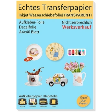 TransOurDream Real Inkjet Transfer Paper, ūdens di