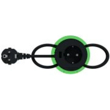 Galda kontaktligzda, 1-vietīga, ar USB, antracīts 