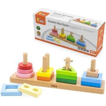 Viga Toys Koka ģeometriskais Šķirotājs Labirints