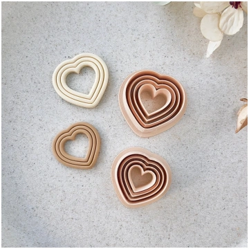 Polymer Clay Cutter, Heart Shapes, Layered Earring