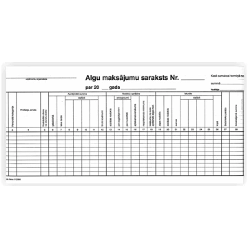 Algu maksājumu saraksts 1/2 A3 10 loksnes AB13010