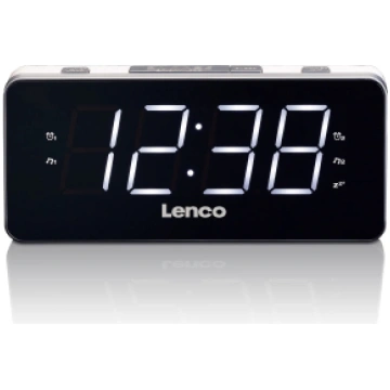 Lenco radio pulkstenis, ar lielu displeju, balts C