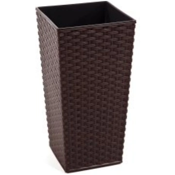 LAMELA Puķu pods Finezja rattan 35x35x68cm, t.brūn