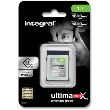 Integrēta 1TB CFexpress B 2.0 tipa 12K un 8K RAW u
