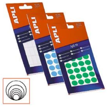 Uzlīmes apaļas 10mm zilas/8 loksnes/1008 uzlīmes