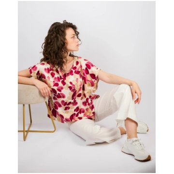 Blusa raso di viscosa LUCILLA - SANGRIA / 3XL