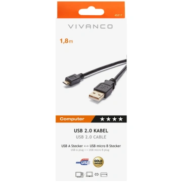 Vads Platinet USB MicroUSB Cable 45217 USB, Micro 