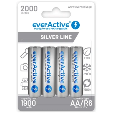 Uzlādējamās baterijas everActive Ni-MH R6 AA 2000 