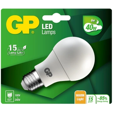 GP - LED Lamp Classic E27 6W (40W) 470lm 472089 (4