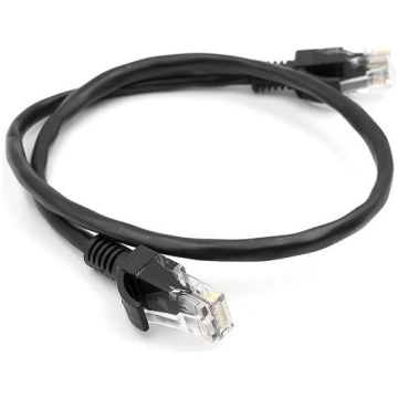 Cat5E UTP kabelis, 0,5 m, melns POWER PLANT, LLC C