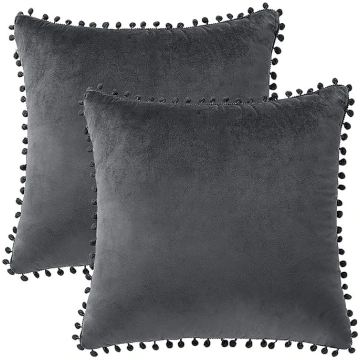PiccoCasa Samta spilvenu pārvalki 2 Pack Pom Pom Z