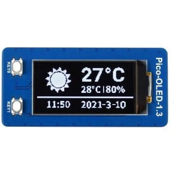 OLED display 1.3"" 64x128px, SPI/I2C, black/white,