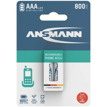 12x2 Ansmann maxE NiMH bat. Micro AAA 800 mAh DECT