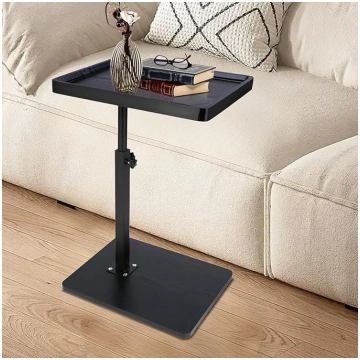 XUDREZ Adjustable C-Shaped Side Table with 4 Swive