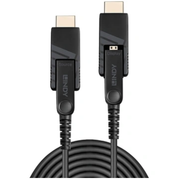 Lindy 50m Fibre Optic Hybrid Micro-HDMI 18G Cable 
