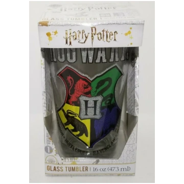 Harry Potter Hogwarts Crest Pint Glass 16 oz - Off