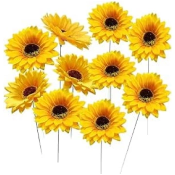 Saulespuķu stabi Āra spilgtas saulespuķes 10 Pack 
