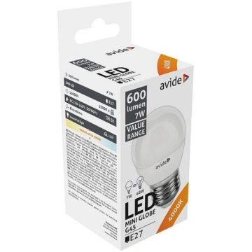 Avide LED spuldze, 7W, E27, 4000K