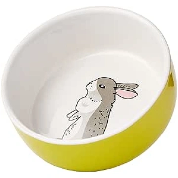 Nobby Rabbit 73751 Ceramic Dog Bowl - Green/White 