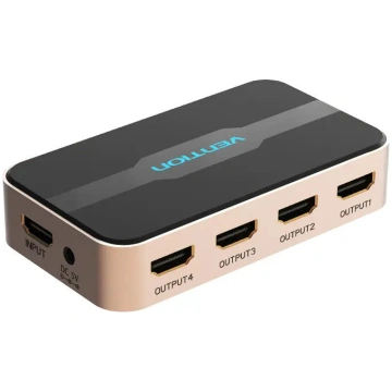 HDMI sadalītājs Vention 1 In 4 Out 4K@30Hz zelta a