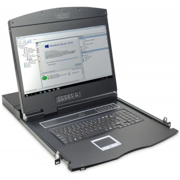 Digitus 19-inch LCD KVM console with touchpad and 