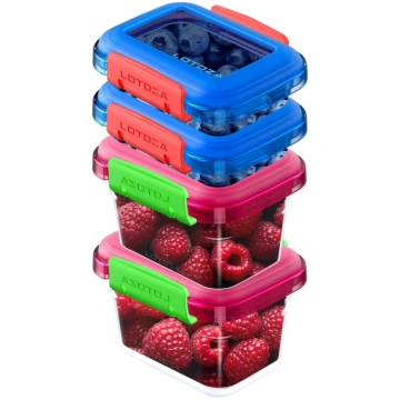 4 Pack Small Food Storage Containers with Lids Pla
