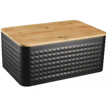 Kinghoff bread box with bamboo cutting board. Size