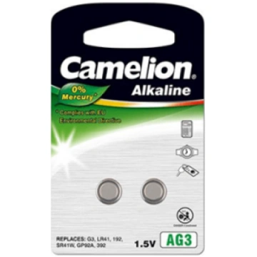 Camelion AG3/LR41/LR736/392, Alkaline Buttoncell, 