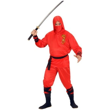 SARKANĀ PŪĶA NINJA (mētelis ar kapuci, bikses, jos