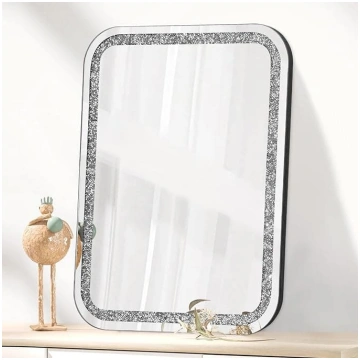 Sienas spogulis vannas istabai Crystal Bling taisn