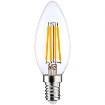 LED Filamenta spuldze E14, C35, 6W, 840lm, 3000K, 