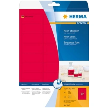 Herma Etiketten A4 neon-rot 63,5x29,6 mm Papier ma