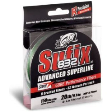 SUFIX pītā aukla 832 Braid Lo-Vis Green 120m 0.24m