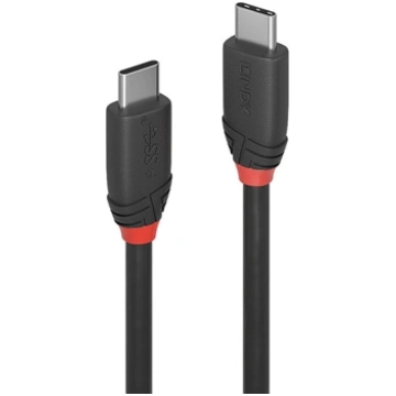Lindy 0.5m USB 3.2 Type C Cable 3A, Black Line 369