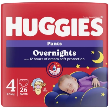 Huggies OVERNIGHT uzvelkamās nakts autiņbiksītes 4