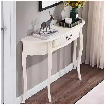Wooden Console Table with Drawer, Narrow Chest of 