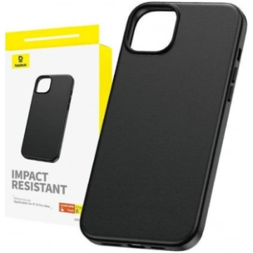 "Fauxther Series Case iPhone 15 Pro Max" Black P60