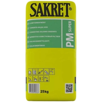 SAKRET PM Super, Mūrēšanas-apmešanas java M-5, 25k
