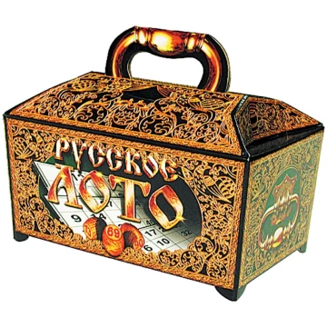 Galda spēle tradicionālā loto "Zārks" ar koka mucā