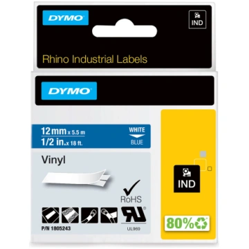 DYMO Rhino vinila lente 12 mm x 5,5 m / balta uz z
