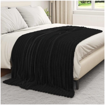 Pleds melna 200 x 150 cm flīss