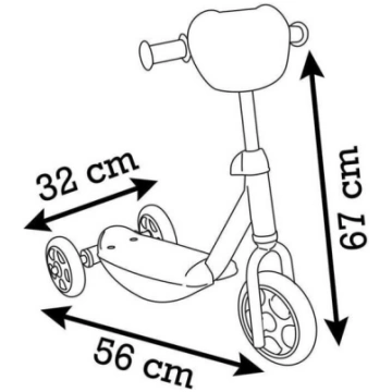 Trīsritenis skrejritenis Smoby Stitch, zils