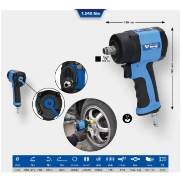 Brilliant Tools 1/2” mini pneimatiskais trieciensk