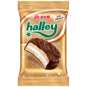 Uzkodas - Cepumi ar zefīru piena šokolādē, HALLEY,
