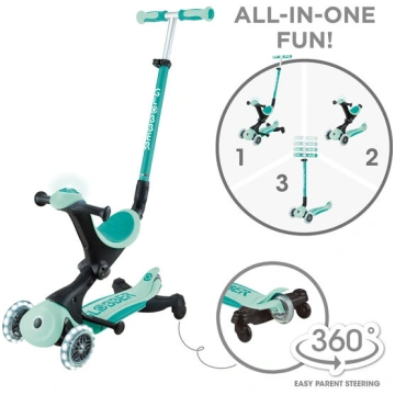 Skrejritenis Globber Go Up Deluxe Lights 360°, tir