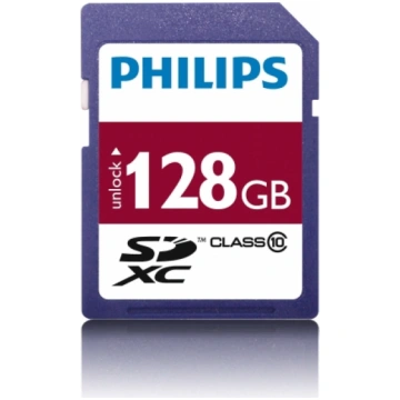 Philips 128 GB SDXC, memory card purple, Class 10,