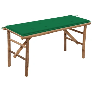 Saliekams dārza sols ar matraci, 118 cm, bambuss