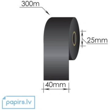 Ribbons 40mm x 300m/25mm/40mm/Wax-Resin/Out, melns