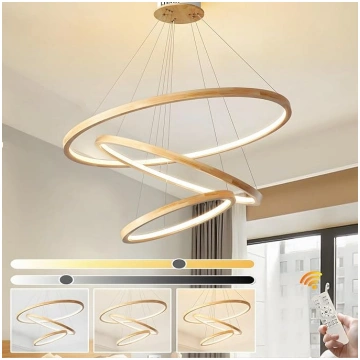 Koka LED lustra, griestu gaisma, dimmable 3 gredze