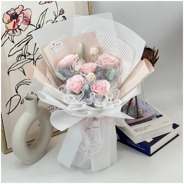 Blush Serenity - Soap Flower Bouquet - 5 stalks / 